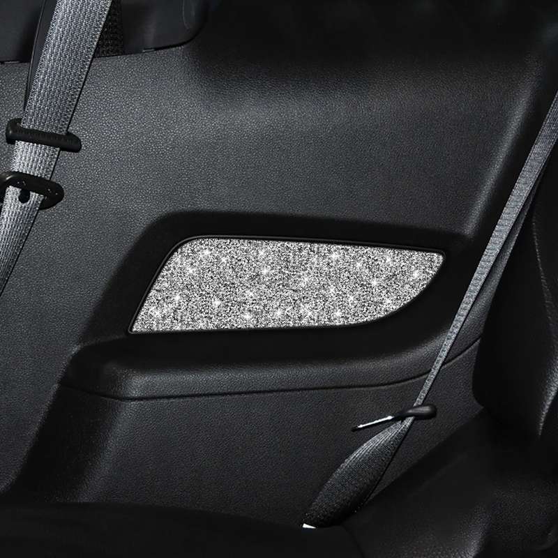 For Ford Mustang 2010-2012 2pcs Car Rear Door Panel Diamond Decoration Sticker, Left Hand Drive