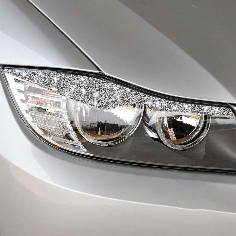 For BMW 3 Series E90 / 318i / 320i / 325i 2005-2008 Car Light Eyebrow Diamond Decorative Sticker