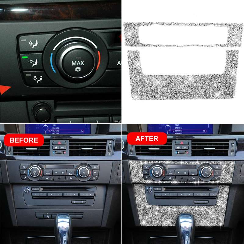 For BMW 3 Series E90 / E92 2005-2012 Car Aircondition CD Control Panel Premium Diamond Decorative St