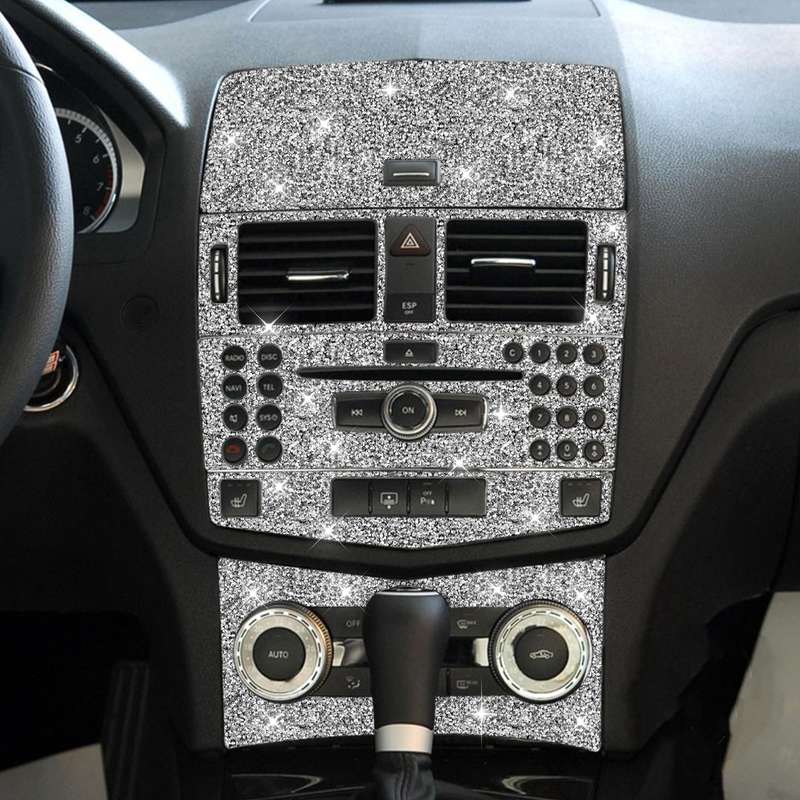 For Mercedes-Benz C-class W204 2007-2010 Car Gear Set Diamond Decorative Sticker, Left and Right Dri