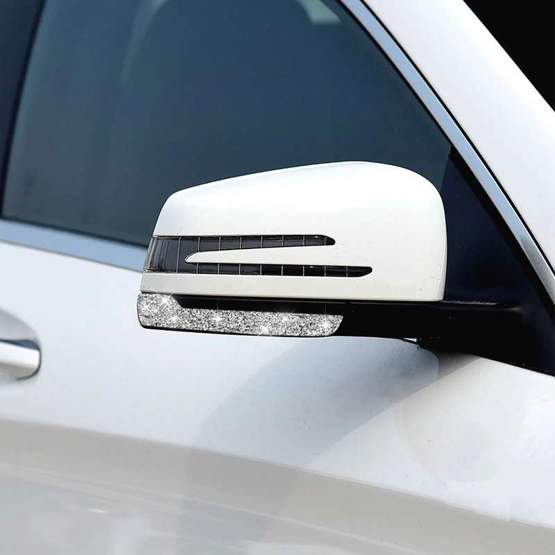 For Mercedes-Benz A/B/C/E Class Car Rearview Mirror Anti-collision Strip A Diamond Decorative Sticke