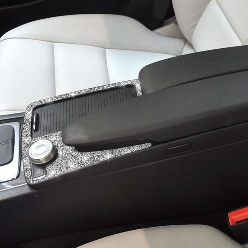 For Mercedes-Benz C-class W204 2007-2013 Car Gear Panel Diamond Decorative Sticker, Left-hand Drive