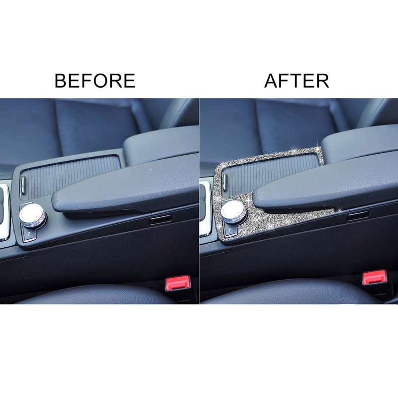 For Mercedes-Benz C-class W204 2007-2013 Car Gear Panel Diamond Decorative Sticker, Left-hand Drive