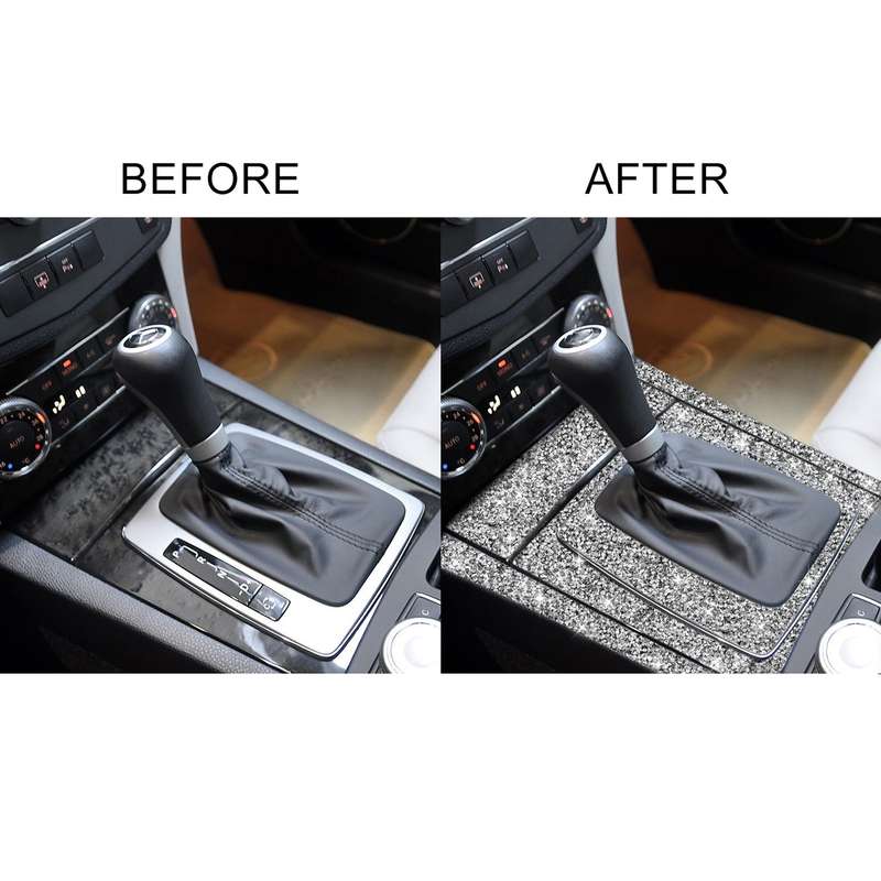 For Mercedes-Benz C-class W204 2007-2013 Car Gear Set Diamond Decorative Sticker, Left-hand Drive
