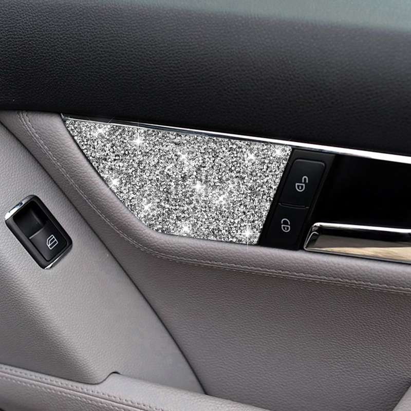 For Mercedes-Benz C-class W204 2007-2013 Car Seat Adjustment C Diamond Decorative Sticker, Left and