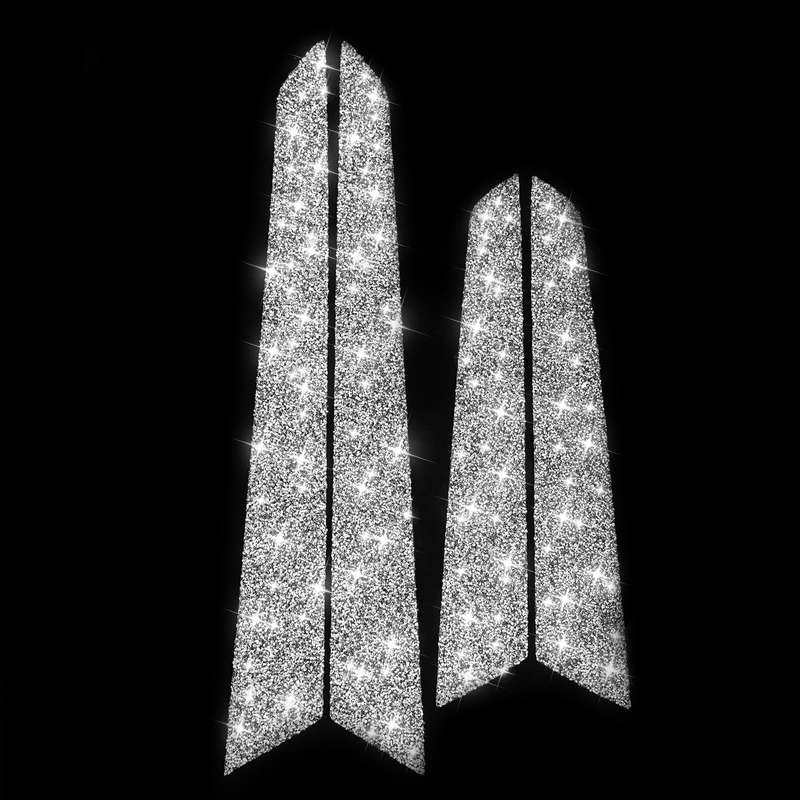 For Mercedes-Benz C-class W204 2007-2013 Car Door Panel Diamond Decorative Sticker, Left and Right D