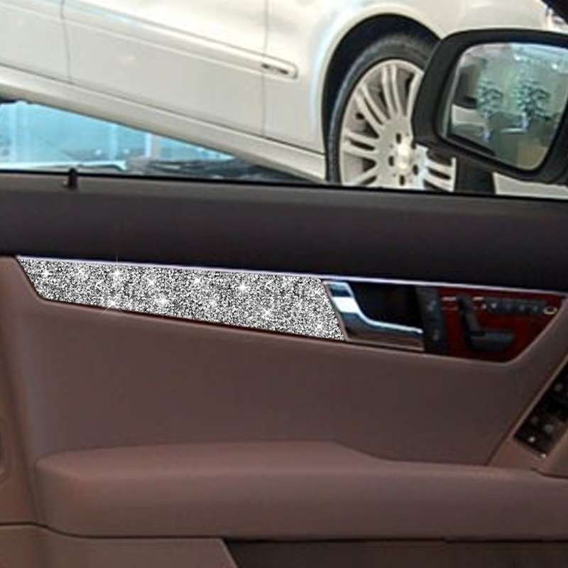 For Mercedes-Benz C-class W204 2007-2013 Car Door Panel Diamond Decorative Sticker, Left and Right D