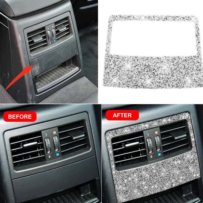 For BMW 3 Series E90 / E92 2005-2012 Car Rear Seat Aircondition A-Type Diamond Decorative Sticker