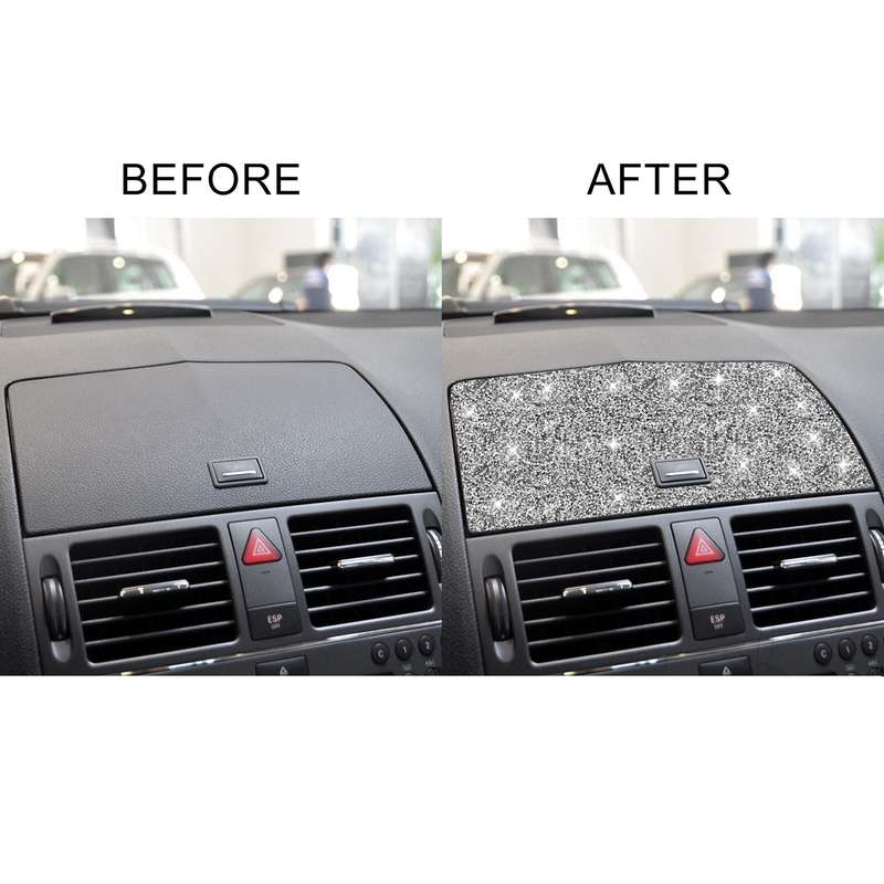For Mercedes-Benz C-class W204 2007-2010 Car Console Navigation Diamond Decorative Sticker, Left and