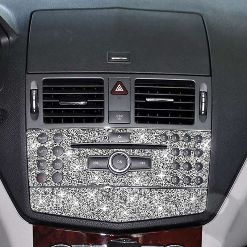 For Mercedes-Benz C-class W204 2007-2010 Car Central Control Panel A Diamond Decorative Sticker, Lef