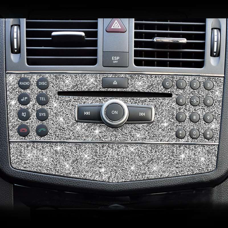 For Mercedes-Benz C-class W204 2007-2010 Car Central Control Panel A Diamond Decorative Sticker, Lef
