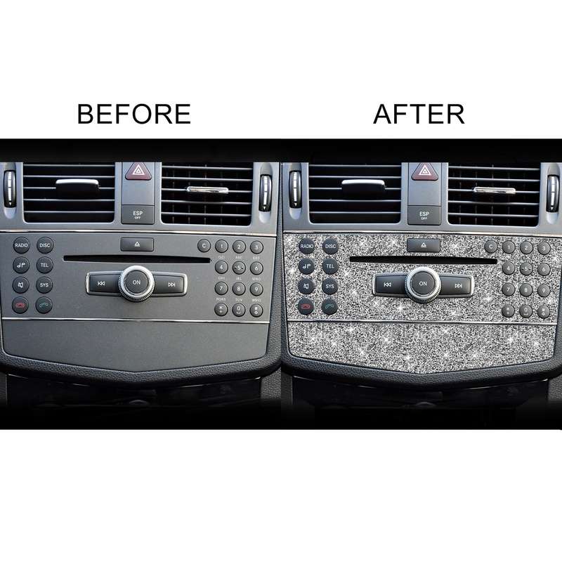 For Mercedes-Benz C-class W204 2007-2010 Car Central Control Panel A Diamond Decorative Sticker, Lef