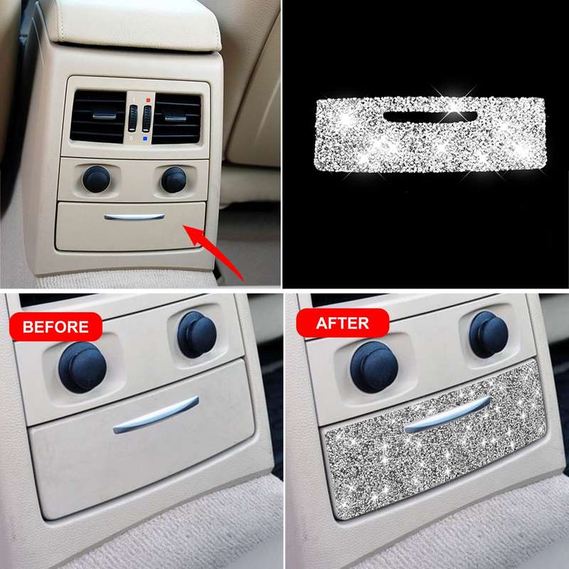 For BMW 3 Series E90 / E92 2005-2012 Car Rear Seat Aircondition Diamond Decorative Sticker