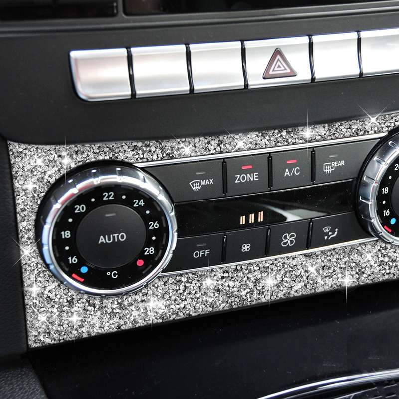 For Mercedes-Benz C-class W204 2011-2013 Car AC Knob Control Panel A Diamond Decorative Sticker, Lef