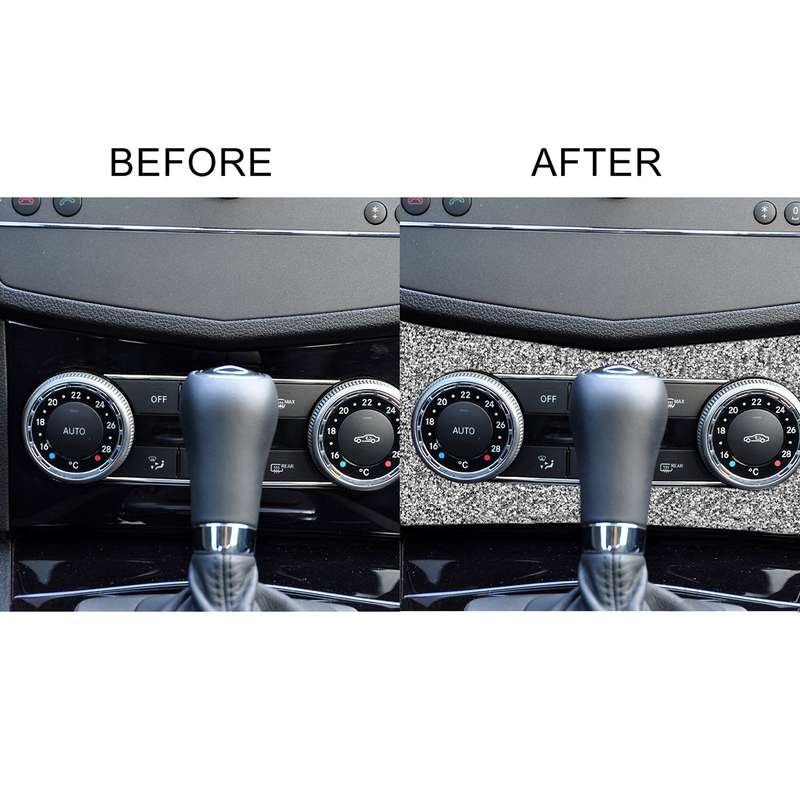 For Mercedes-Benz C-class W204 2011-2013 Car AC Knob Control Panel A Diamond Decorative Sticker, Lef