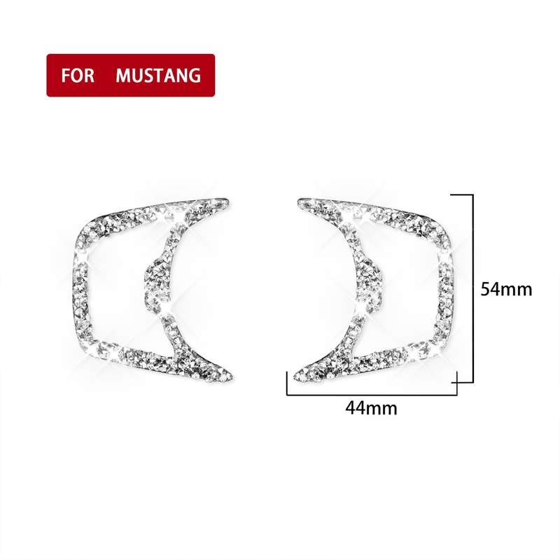 For Ford Mustang 2015-2020 Car Headlight Diamond Decoration Sticker, Left and Right Drive