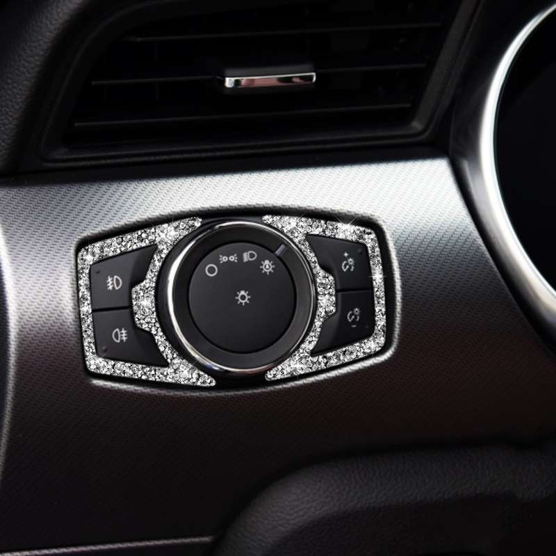 For Ford Mustang 2015-2020 Car Headlight Diamond Decoration Sticker, Left and Right Drive
