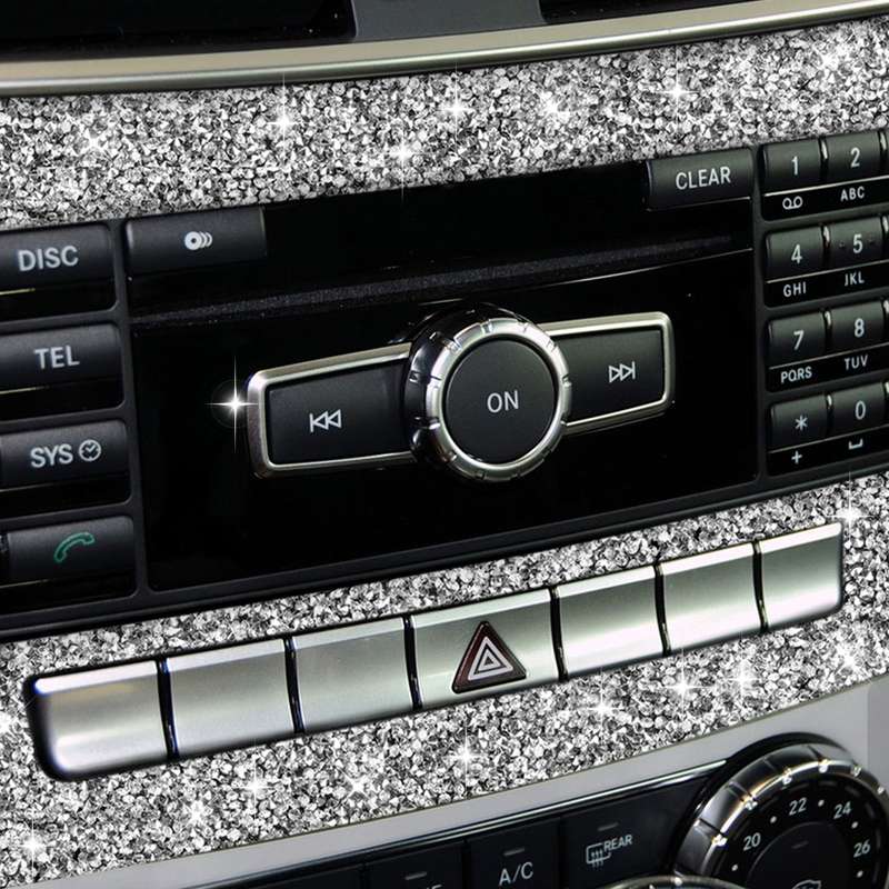 For Mercedes-Benz C-class W204 2011-2013 Car Central Control CD Panel Diamond Decorative Sticker, Le