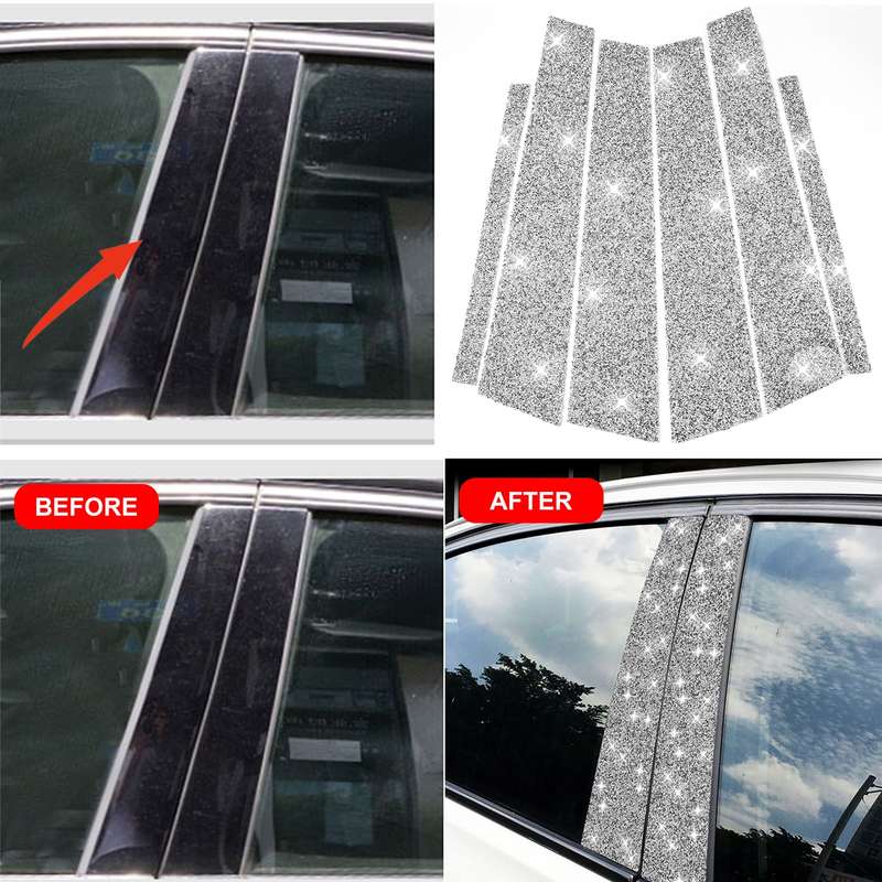For BMW 3 Series E90 2005-2012 Car B-pillar Diamond Decorative Sticker