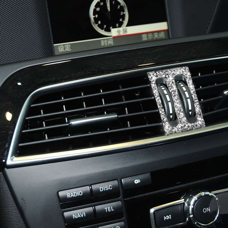 For Mercedes-Benz C-class W204 2011-2013 Car Middle Air Outlet Diamond Decorative Sticker, Left and