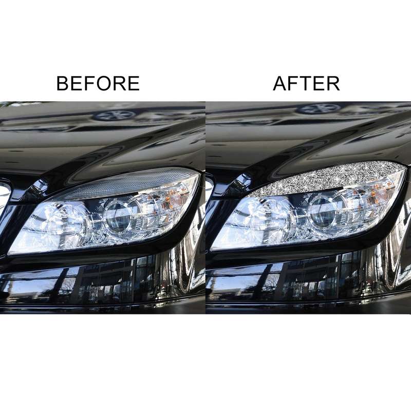For Mercedes-Benz C-class W204 2008-2011 Car Light Eyebrow Diamond Decorative Sticker, Left and Righ
