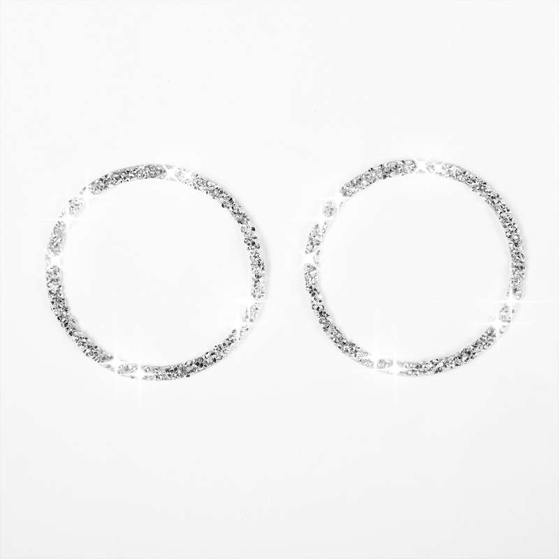 For Ford Mustang 2015-2020 Car Horn Circle Diamond Decoration Sticker, Left and Right Drive