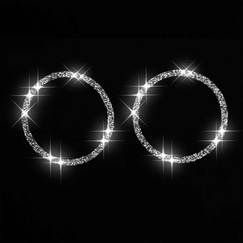 For Ford Mustang 2015-2020 Car Horn Circle Diamond Decoration Sticker, Left and Right Drive
