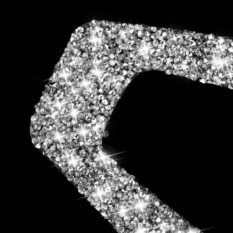For Mercedes-Benz W204 Car Steering Wheel Diamond Decorative Sticker, Left and Right Drive