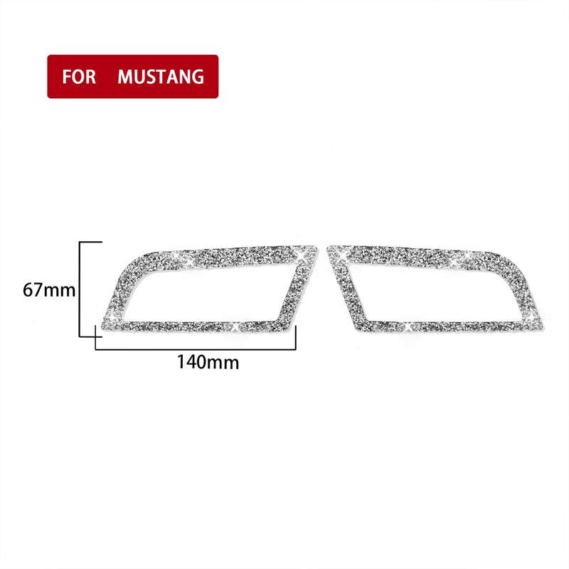 For Ford Mustang 2015-2020 Car Side Air Outlet Diamond Decoration Sticker, Left and Right Drive