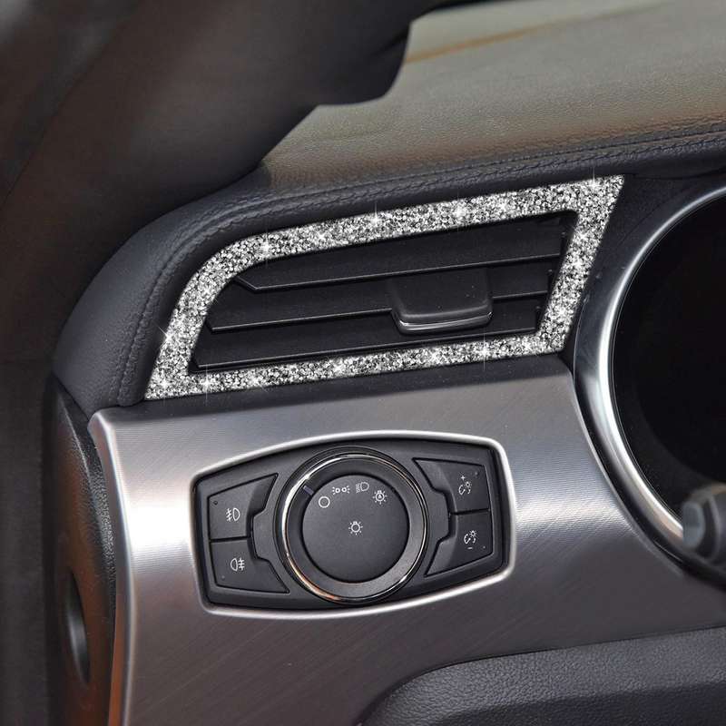 For Ford Mustang 2015-2020 Car Side Air Outlet Diamond Decoration Sticker, Left and Right Drive