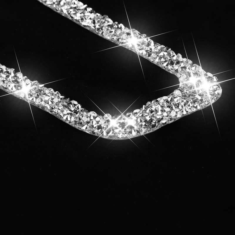 For Ford Mustang 2015-2020 Car Steering Wheel Key Frame Diamond Decoration Sticker, Left and Right D