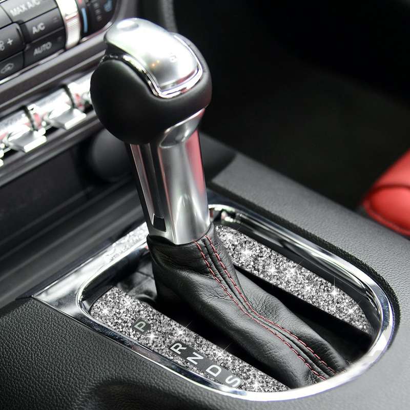For Ford Mustang 2015-2020 Car Gearshift Panel Diamond Decoration Sticker, Left Drive