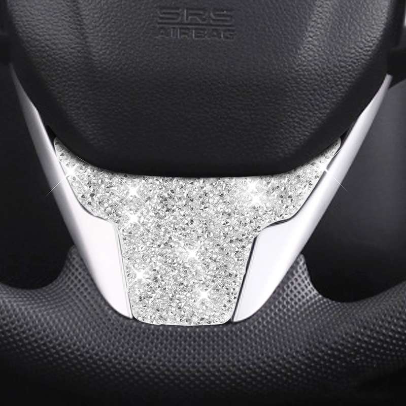 For Honda Civic 2016-2019 Car Steering Wheel Diamond Decorative Sticker, Left and Right Drive