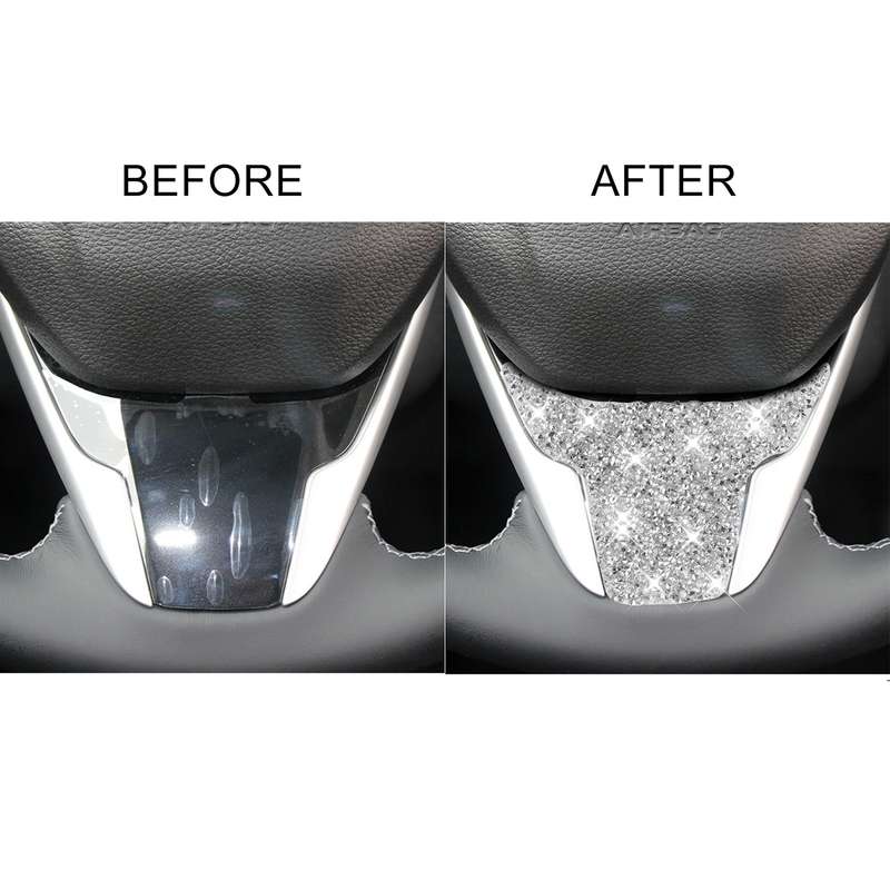 For Honda Civic 2016-2019 Car Steering Wheel Diamond Decorative Sticker, Left and Right Drive