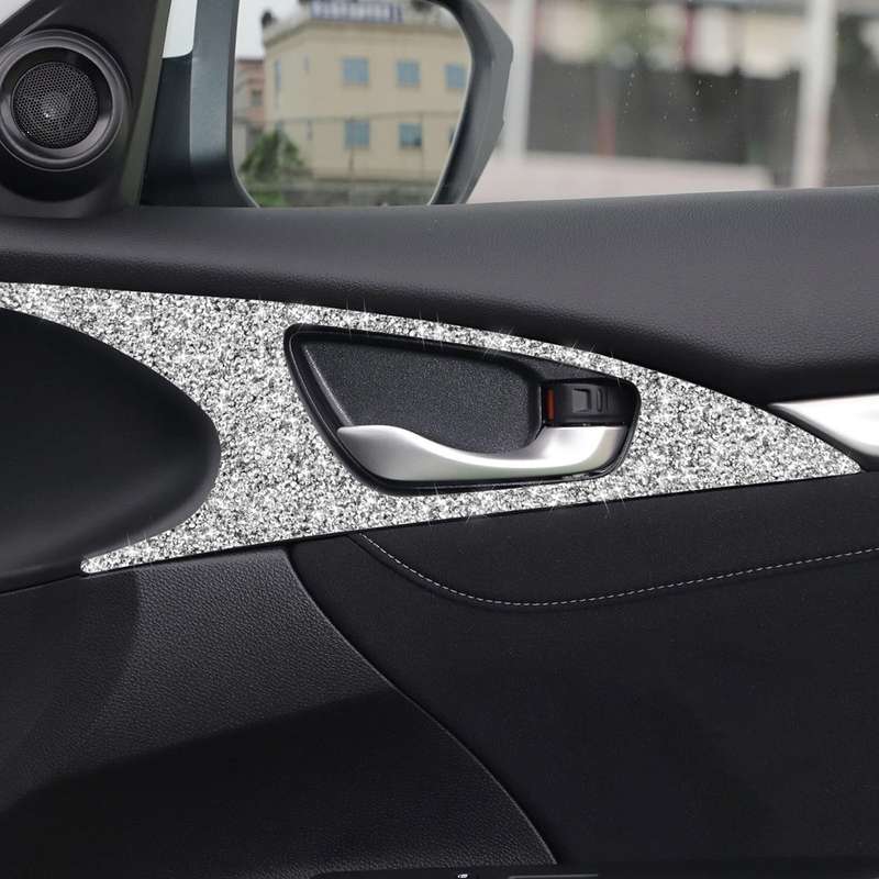 For Honda Civic 2016-2019 Car Inside Door Bowl Diamond Decorative Sticker, Left and Right Drive