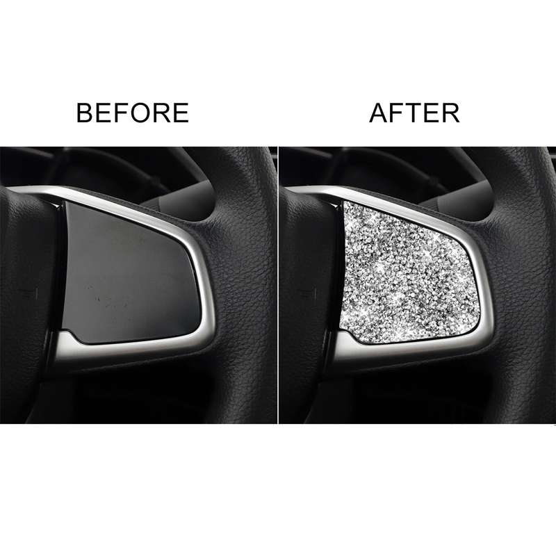 For Honda Civic 2016-2019 Car Steering Wheel Buttons Middle Configuration Diamond Decorative Sticker