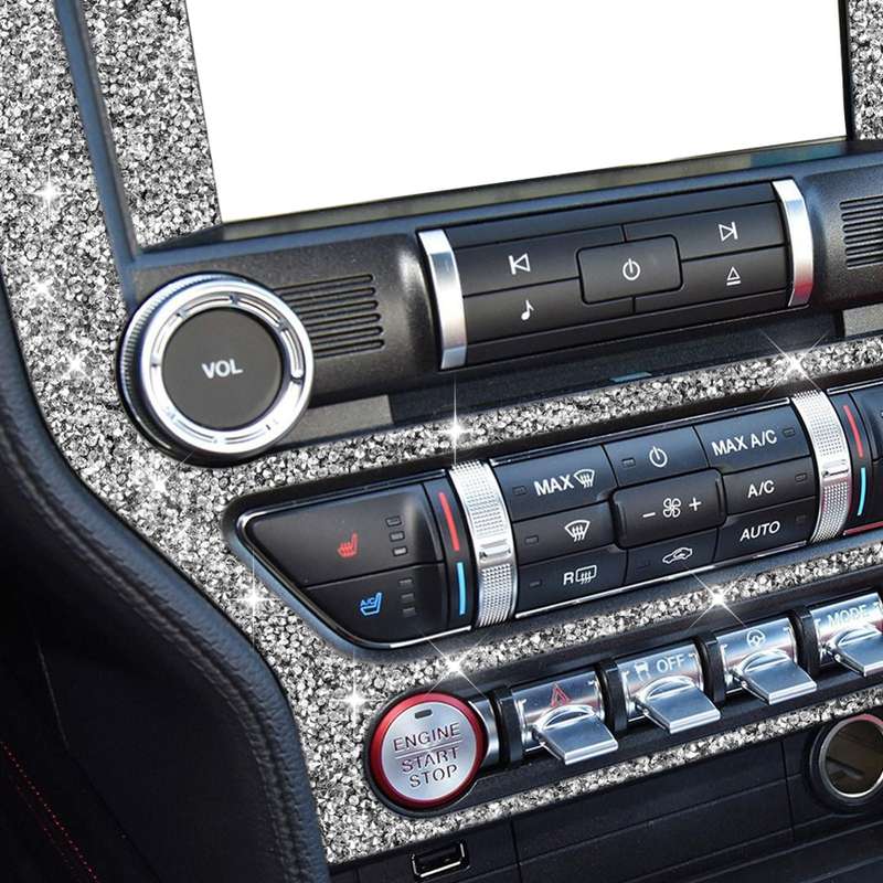 For Ford Mustang 2015-2020 Car Central Control Panel Diamond Decoration Sticker, Left and Right Driv