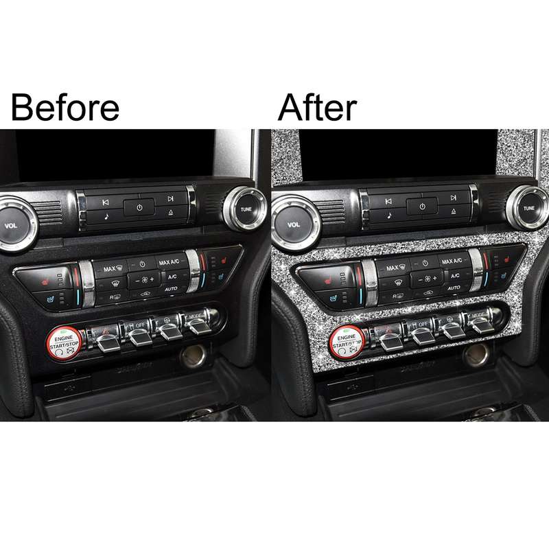 For Ford Mustang 2015-2020 Car Central Control Panel Diamond Decoration Sticker, Left and Right Driv