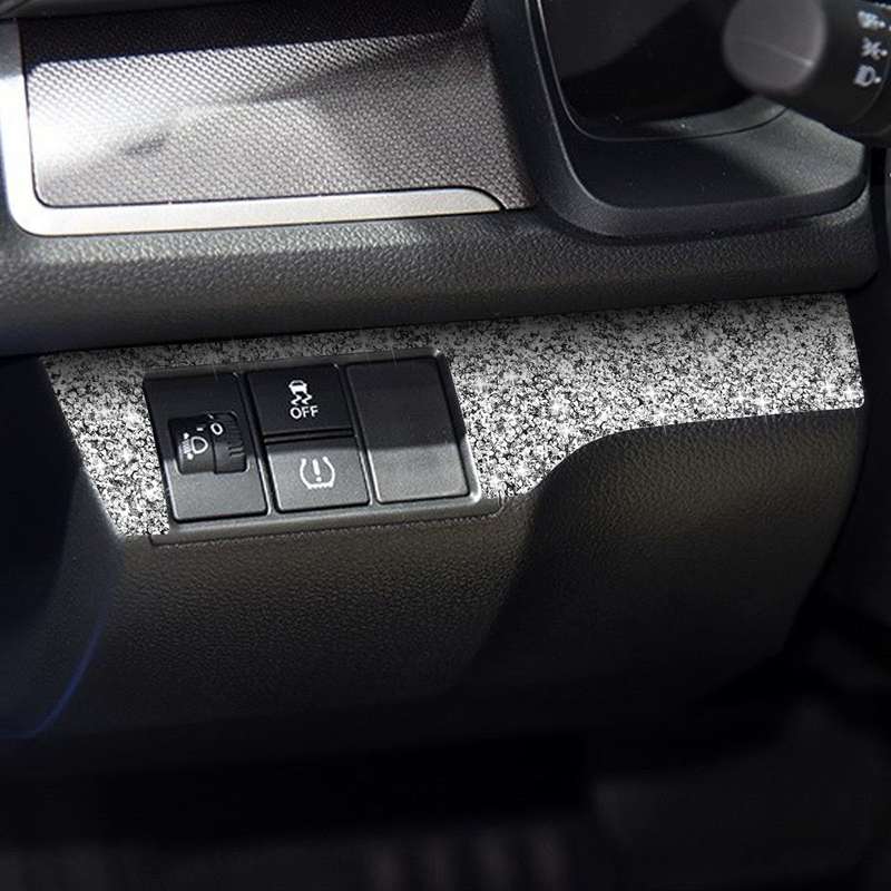 For Honda Civic 2016-2019 Car Headlight Switch Panel Diamond Decorative Sticker, Left-hand Drive