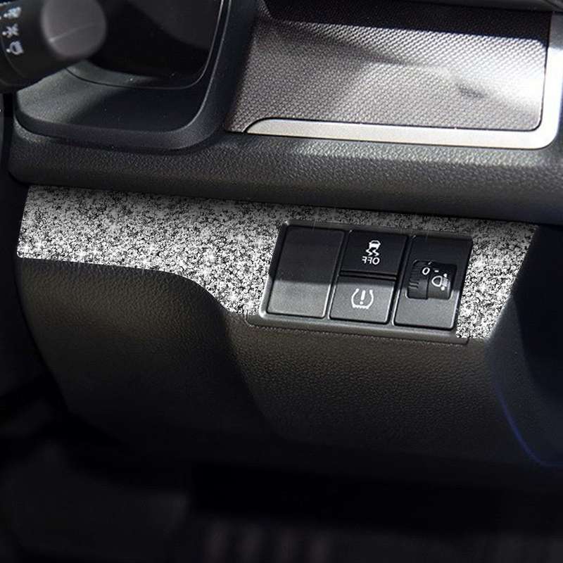 For Honda Civic 2016-2019 Car Headlight Switch Panel Diamond Decorative Sticker, Right-hand Drive