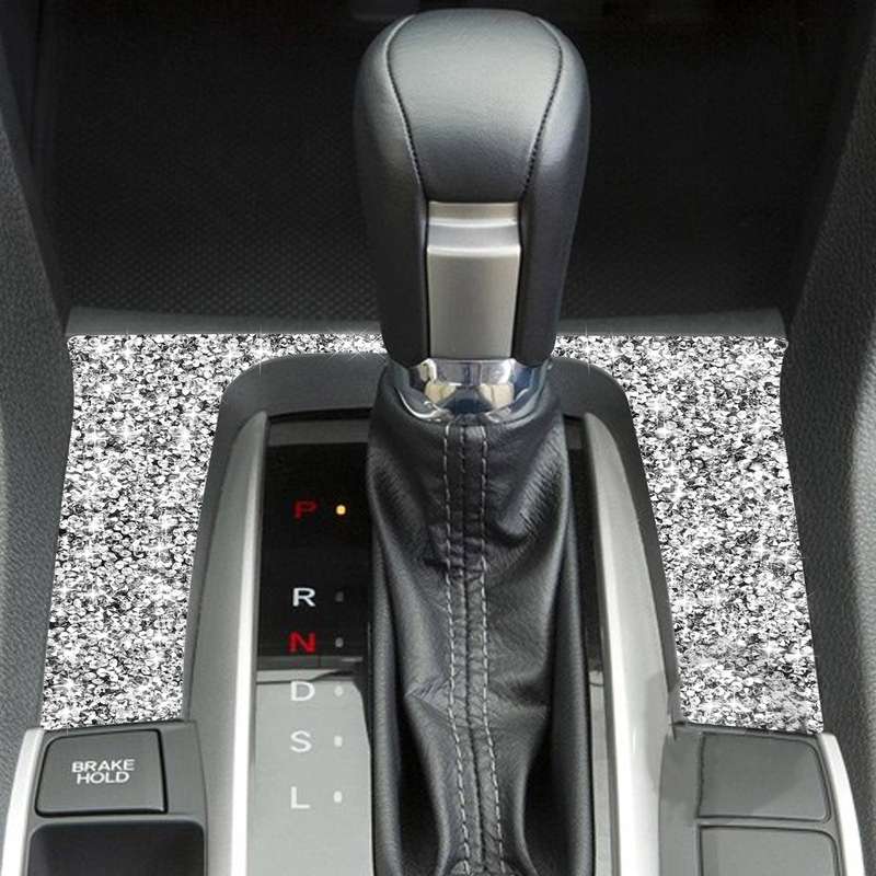 For Honda Civic 2016-2019 Car Gear Panel Diamond Decorative Sticker, Left and Right Drive