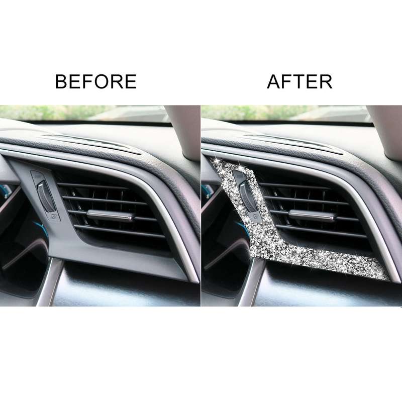 For Honda Civic 2016-2019 Car Left and Right Air Outlets Diamond Decorative Sticker, Right-hand Driv