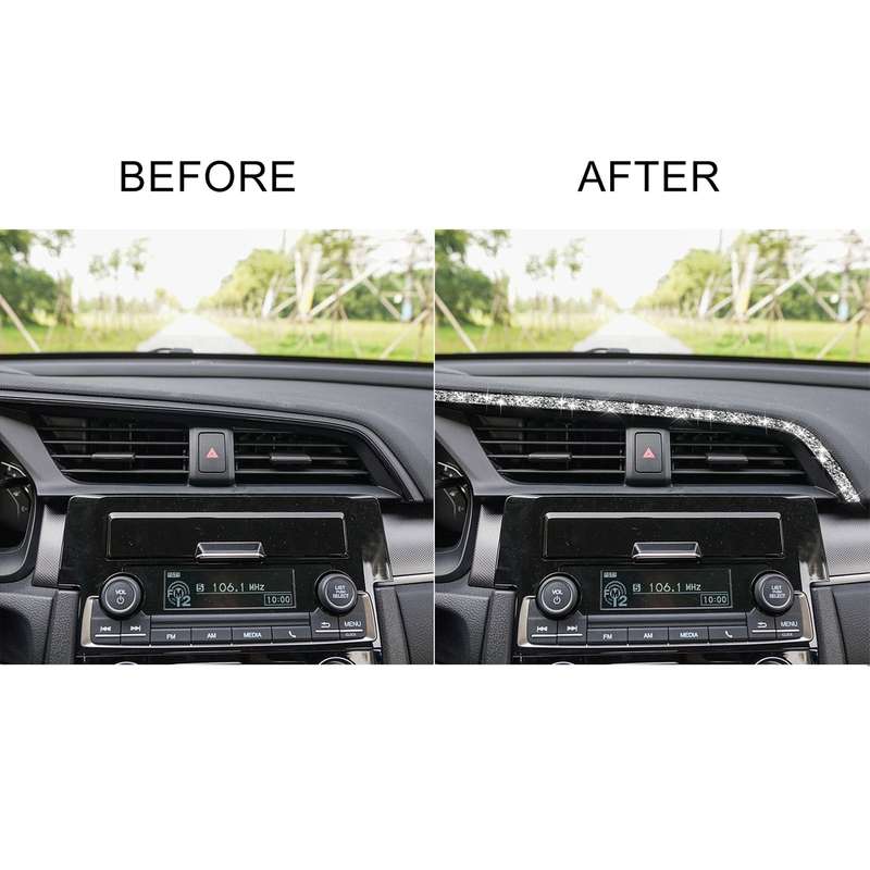 For Honda Civic 2016-2019 Car Central Control Air Outlets Upper Diamond Decorative Sticker, Left-han