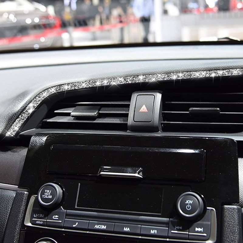 For Honda Civic 2016-2019 Car Central Control Air Outlets Upper Diamond Decorative Sticker, Right-ha