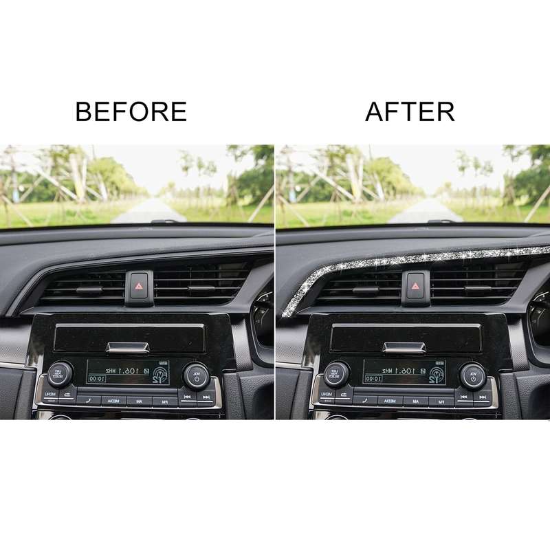 For Honda Civic 2016-2019 Car Central Control Air Outlets Upper Diamond Decorative Sticker, Right-ha