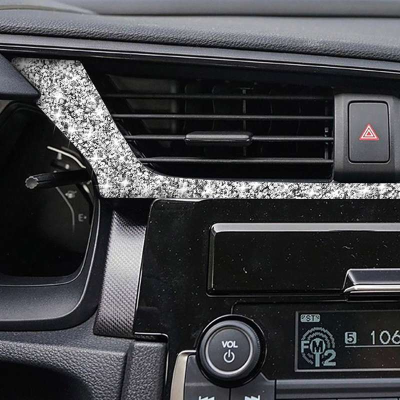 For Honda Civic 2016-2019 Car Central Control Air Outlets Below Diamond Decorative Sticker, Left-han