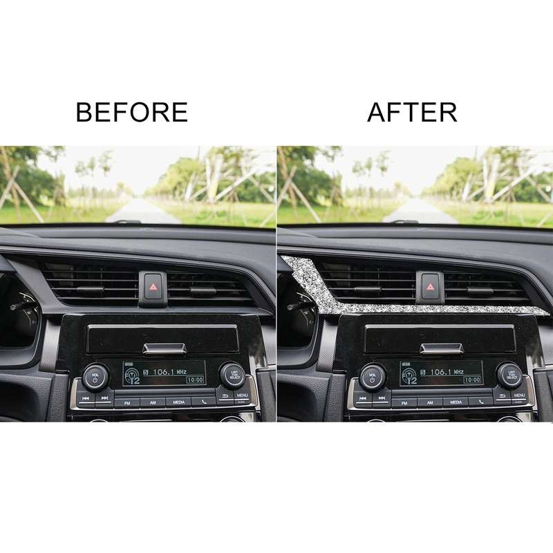 For Honda Civic 2016-2019 Car Central Control Air Outlets Below Diamond Decorative Sticker, Left-han