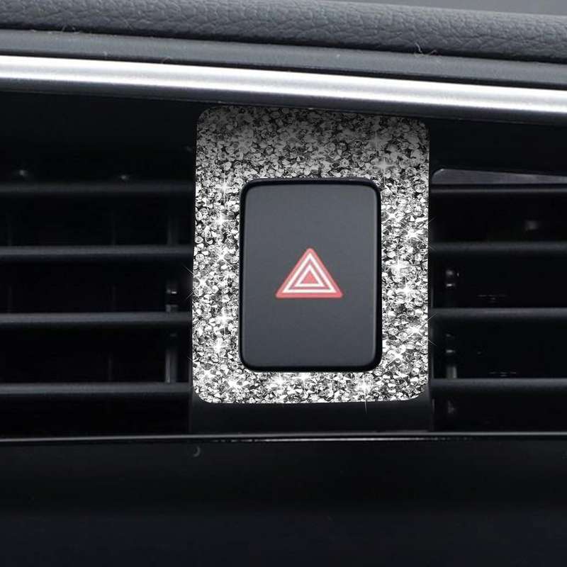 For Honda Civic 2016-2019 Car Warning Light Frame Diamond Decorative Sticker, Left-hand Drive