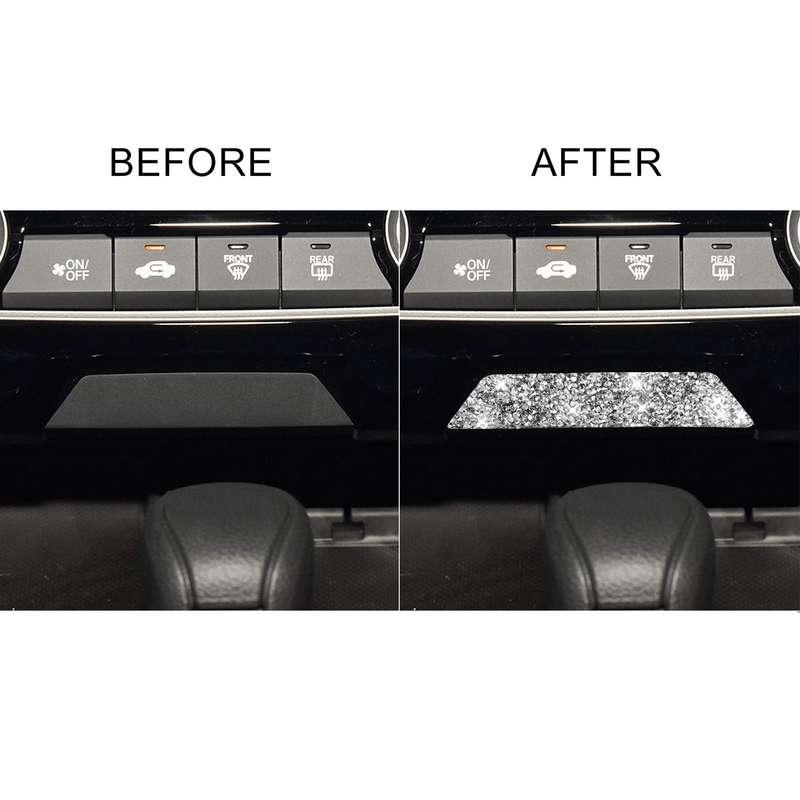For Honda Civic 2016-2019 Car Storage Compartment Diamond Decorative Sticker, Left and Right Drive