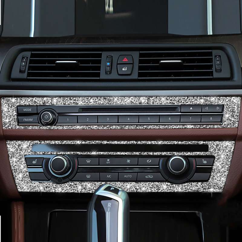For BMW F10 5 Series 2011-2017 Car CD Panel Diamond Decorative Sticker, Left and Right Drive